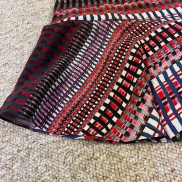 Saloni Vida Ruffled Silk Georgette Asymmetric Hem Floral Midi Dress Sz 10 - Picture 8 of 10